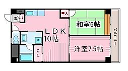 頼長レジデンス 2LDKの間取図画像