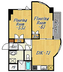 メゾン・ド・リプレット 2DKの間取図画像