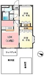 ウインディヒルズy 2LDKの間取図画像