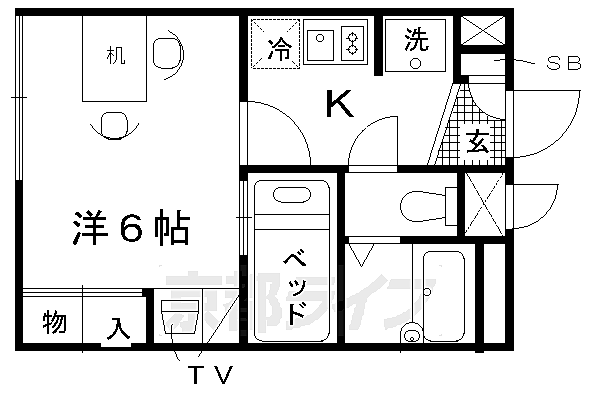 レオパレス京都鷹峯 203｜京都府京都市北区鷹峯上ノ町(賃貸アパート1K・2階・19.87㎡)の写真 その2