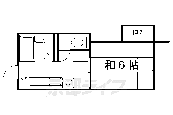 ヴィラホワイト 206｜京都府京都市右京区龍安寺斎宮町(賃貸アパート1K・2階・21.00㎡)の写真 その2