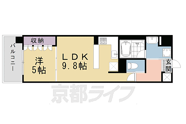 リーガル京都二条城北 305｜京都府京都市上京区丸太町通黒門東入藁屋町(賃貸マンション1DK・3階・39.55㎡)の写真 その2