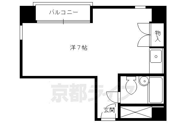 京都府京都市左京区下鴨松原町(賃貸マンション1R・3階・19.00㎡)の写真 その2