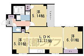 京都府京都市中京区東堀川通二条上る九町目（賃貸マンション3LDK・1階・63.60㎡） その2