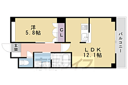 JR山陰本線 二条駅 徒歩7分の賃貸マンション 1階1LDKの間取り