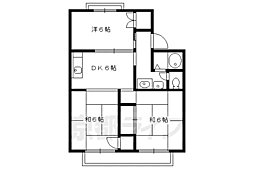 京福電気鉄道北野線 北野白梅町駅 徒歩7分の賃貸アパート 1階3DKの間取り