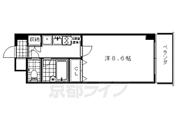 京阪本線 三条駅 徒歩2分の賃貸マンション 2階1Kの間取り