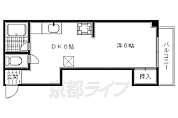 オークウッドハウス 1DKの間取図画像
