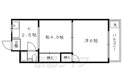 イナイ第一コーポ 2階2Kの間取り