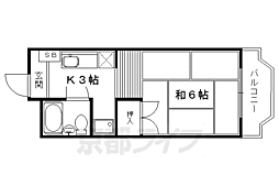 叡山電鉄叡山本線 一乗寺駅 徒歩7分の賃貸マンション 1階1Kの間取り