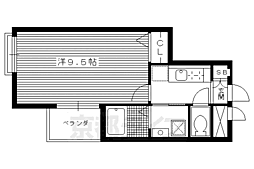 京阪本線 出町柳駅 徒歩23分の賃貸マンション 4階1Kの間取り