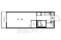 京阪本線 出町柳駅 徒歩24分の賃貸アパート 1階1Kの間取り
