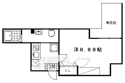 フラッティK&S千本寺之内 1Kの間取図画像