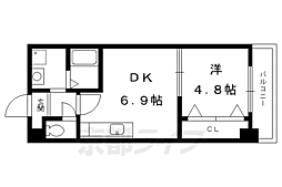 プログレスふなはし 1DKの間取図画像