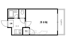 ベルヴィ武者小路 1Kの間取図画像