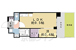 京都市南区東九条南石田町マンション 1LDKの間取図画像