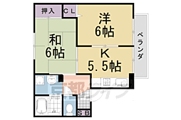 コーポ比恵 2DKの間取図画像