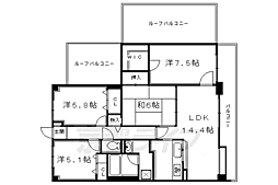 藤和ライブタウン洛西 4LDKの間取図画像