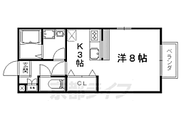 エスポワールA棟 1Kの間取図画像