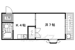 K.ウィステリア 1Kの間取図画像