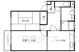 ピルツ木の子マンション 2DKの間取図画像