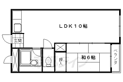 シャトー観月橋 1LDKの間取図画像