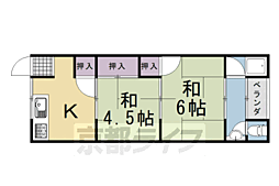 コーポラス多貝 2DKの間取図画像