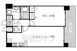 スワンズ京都油小路 1LDKの間取図画像