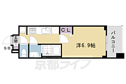 プレサンス京都東寺 1Kの間取図画像