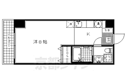ローサオルデン 1Kの間取図画像