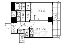 ライオンズマンション四条堀川第2 1DKの間取図画像