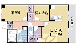 パインフィールド洛東 2LDKの間取図画像