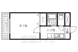 クレール山陵 1Kの間取図画像