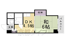 コスモST河原町 1DKの間取図画像