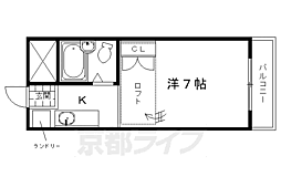 ヤングヴィレッジ河原町 1Kの間取図画像
