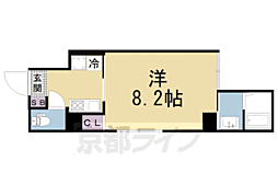 attrice東堀川 1Kの間取図画像