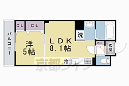 クリエオーレ松丘町 1LDKの間取図画像