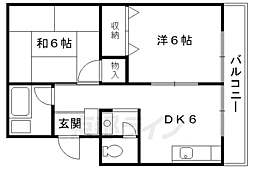 伴コーポラス 2DKの間取図画像