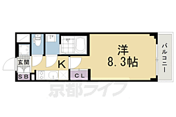 ソルテラス京都東寺HOMARE 1Kの間取図画像