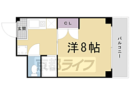 PEACEWELL祇園 1Kの間取図画像