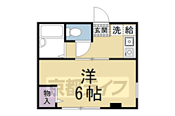 シャレー御薗橋ビル 1Kの間取図画像