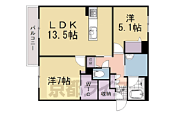 グランドルフ 2LDKの間取図画像