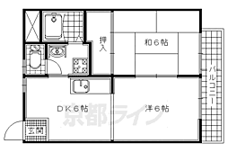 寺田ガーデンハイツ2番館 2DKの間取図画像
