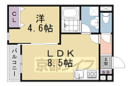 REGIES京都梅小路(レジエス京都梅小路) 1LDKの間取図画像
