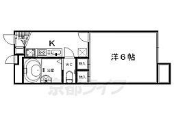 レオパレス鴨川 1Kの間取図画像