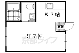 アルティ西野山 1Kの間取図画像