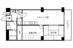 インペリアルパレスリバーサイド 2LDKの間取図画像
