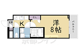 グランカーサ京都駅前 1Kの間取図画像