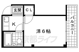 Wynn御陵 1Kの間取図画像