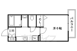 グランシード北大路 1Kの間取図画像